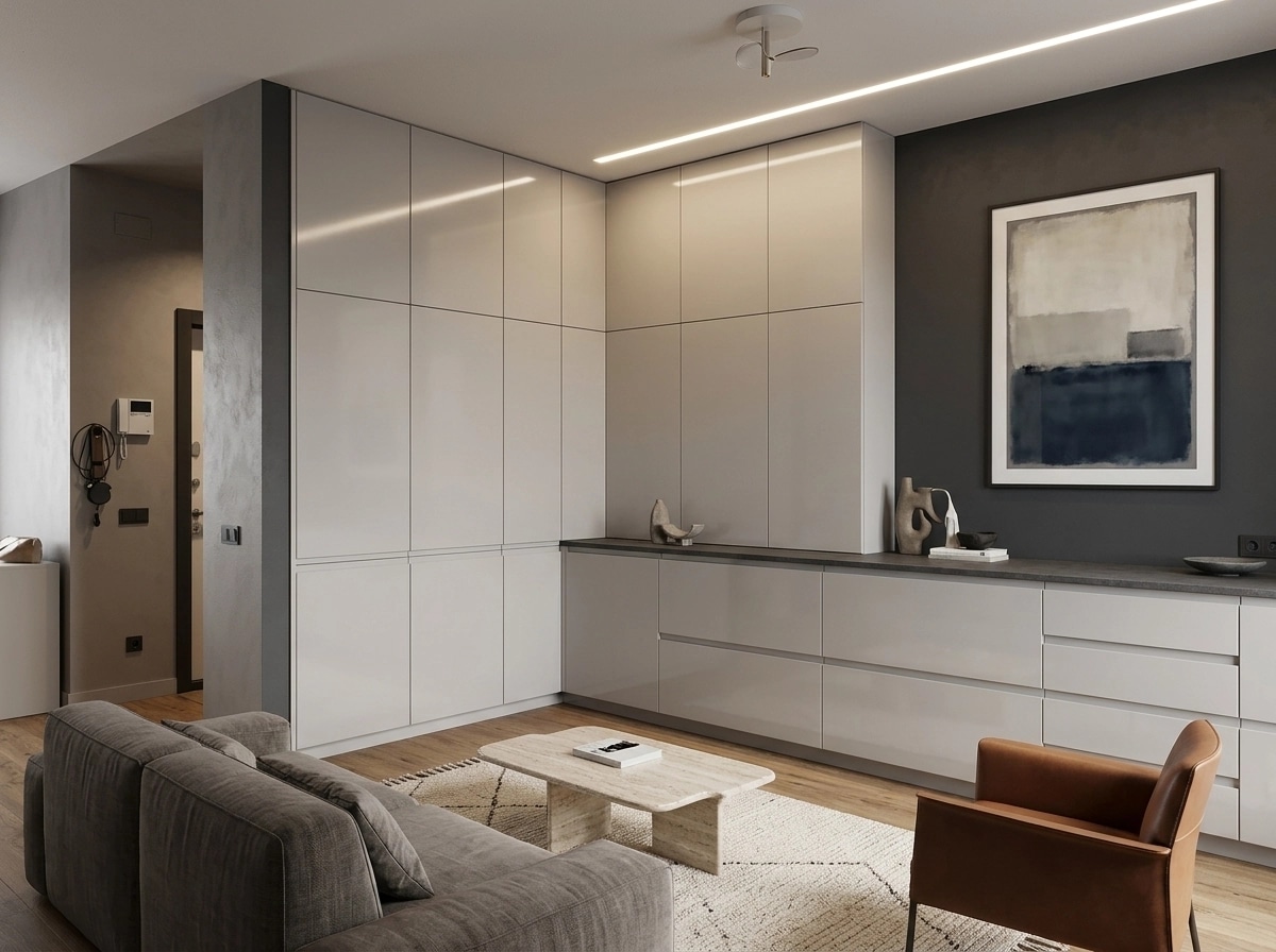 Minimalism Living Room design — interior photo by GenRoom AI