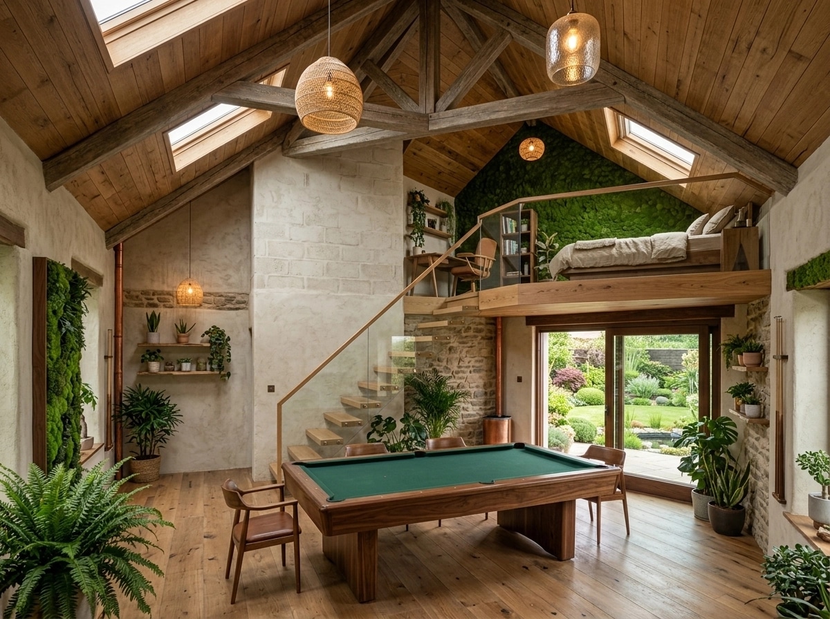 Interior design in Biophilic style — attic by GenRoom AI
