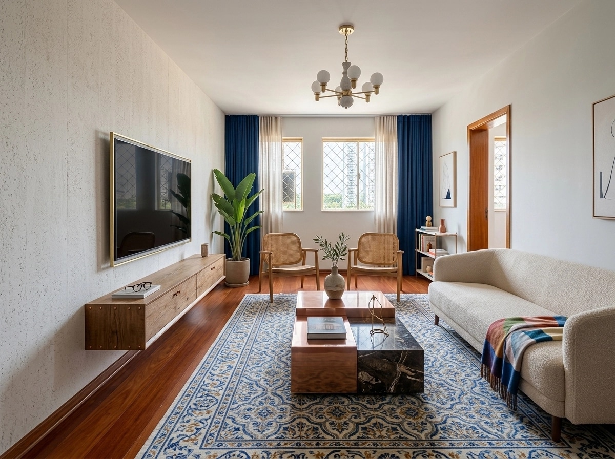 Interior design in Portuguese Modern style — Living Room by GenRoom AI