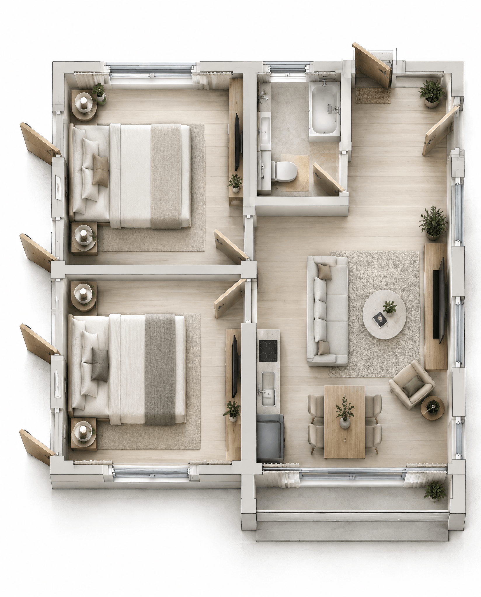 Interior design in Minimalism style — Living Room by GenRoom AI