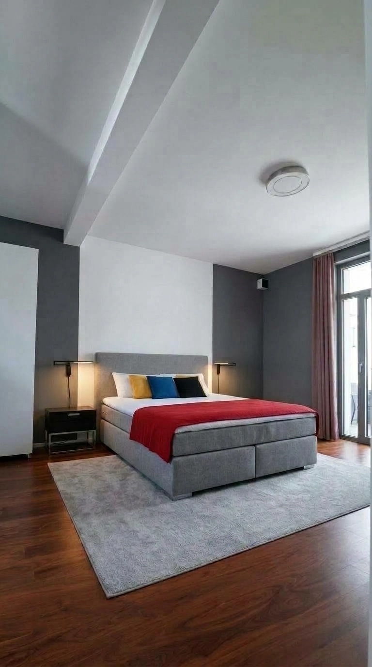 Bedroom interior in Bauhaus style — photo by GenRoom AI