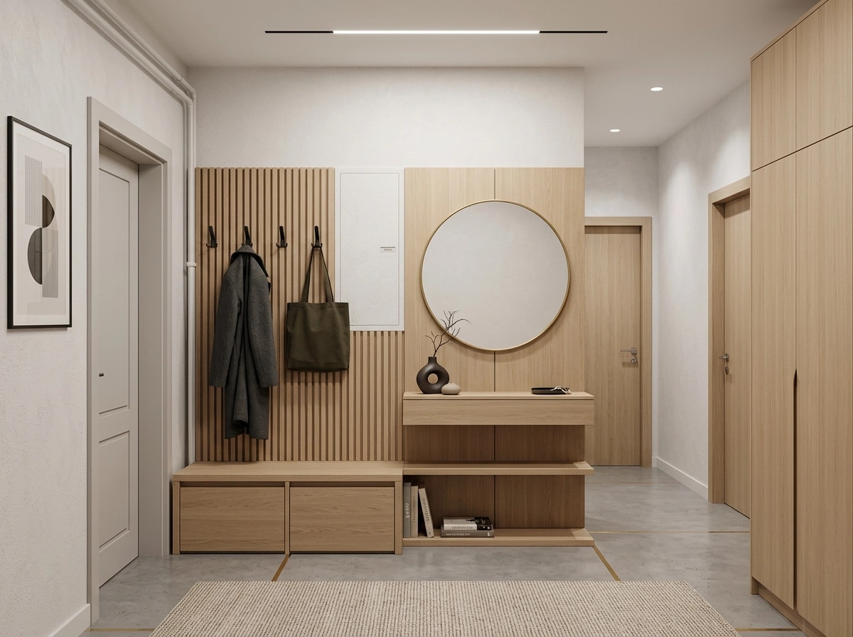 Hallway interior in Minimalism style — photo by GenRoom AI
