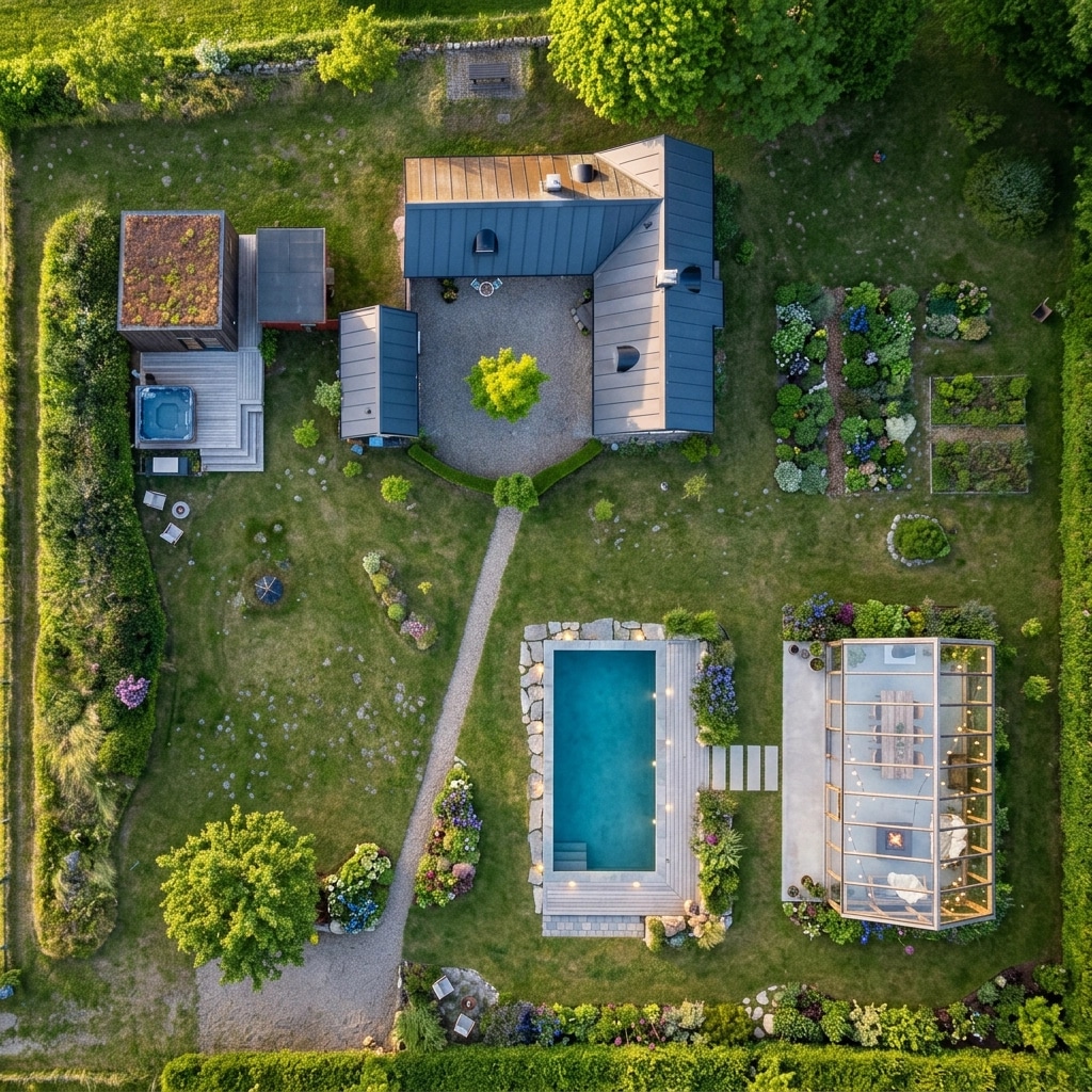 Landscape design in Scandinavian Garden style — Yard by GenRoom AI