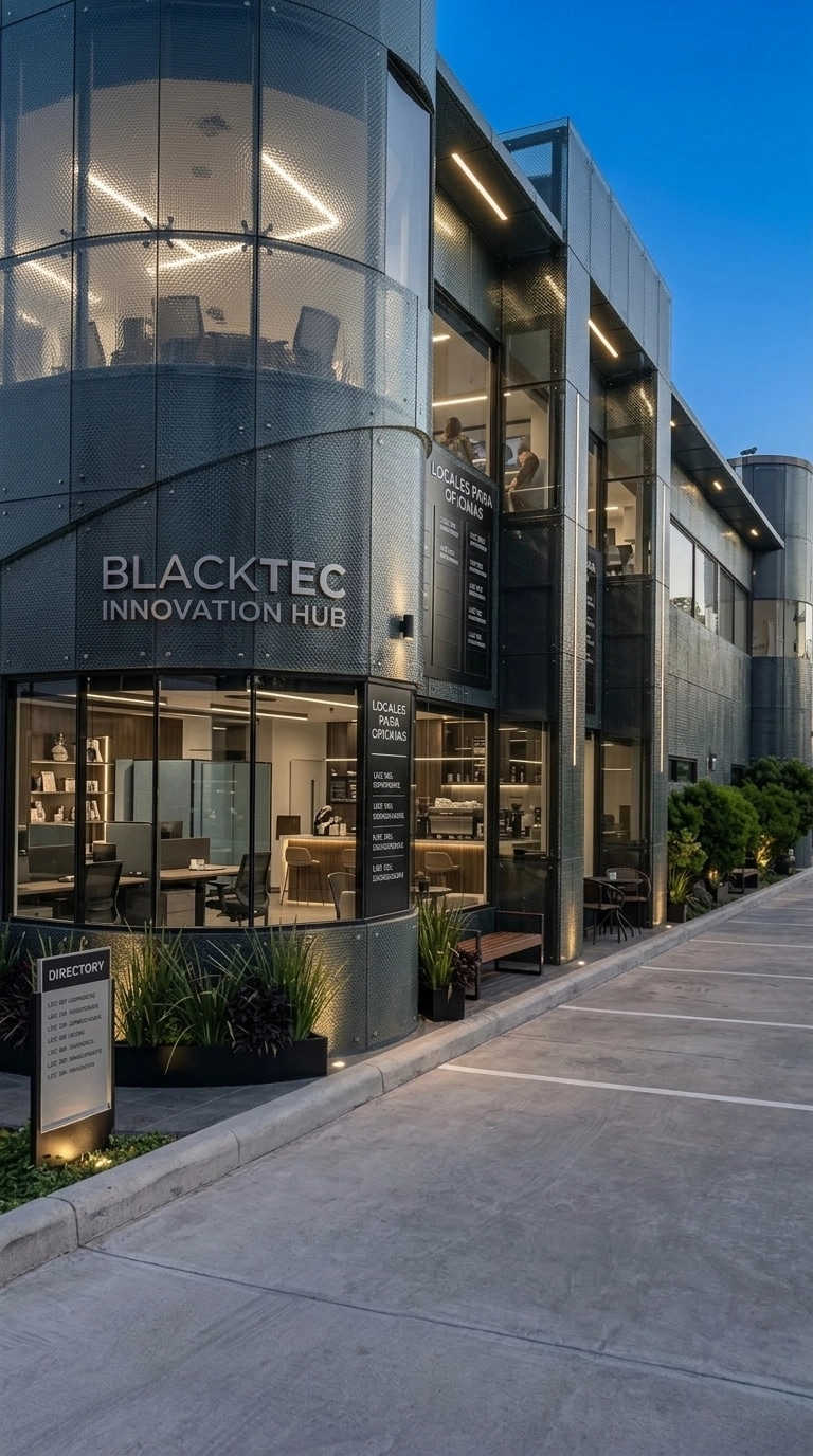Facade design in Blacktec Facade style — Facade by GenRoom AI