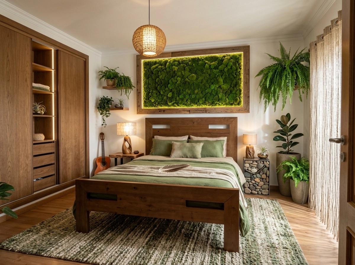 Biophilic Bedroom design — interior photo by GenRoom AI