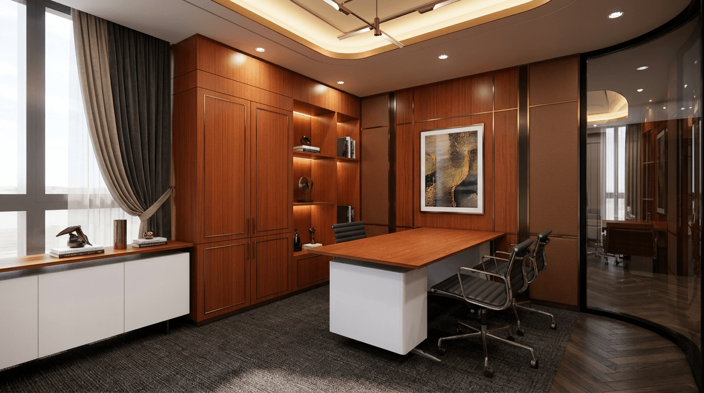 Interior design in Scandinavian style — meeting_room by GenRoom AI