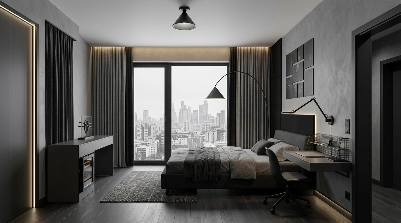 Interior design in Blacktec style — Bedroom by GenRoom AI