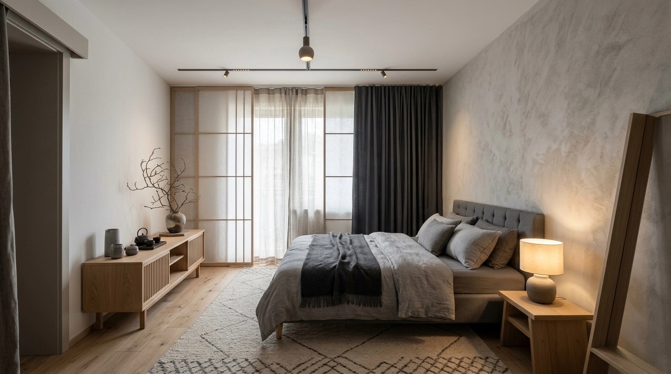 Japandi Chambre design — interior photo by GenRoom AI