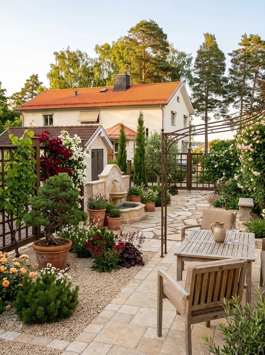 Landscape design in Mediterranean Yard style — Yard by GenRoom AI