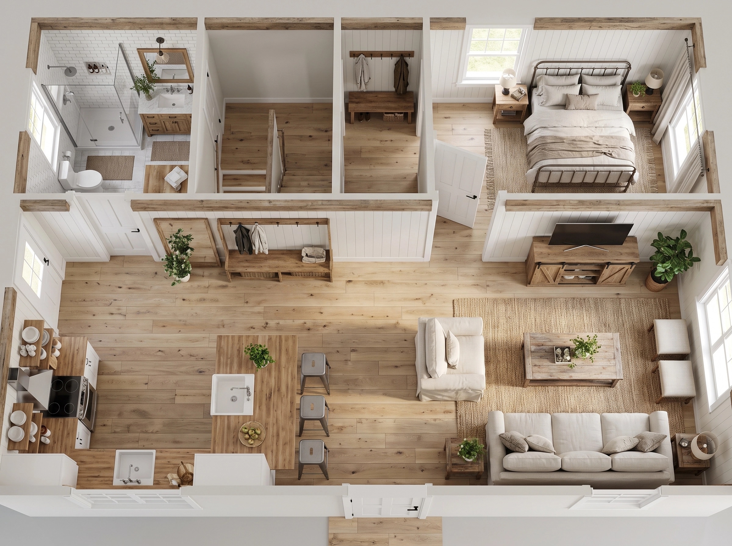 Interior design in Modern Farmhouse style — Living Room by GenRoom AI
