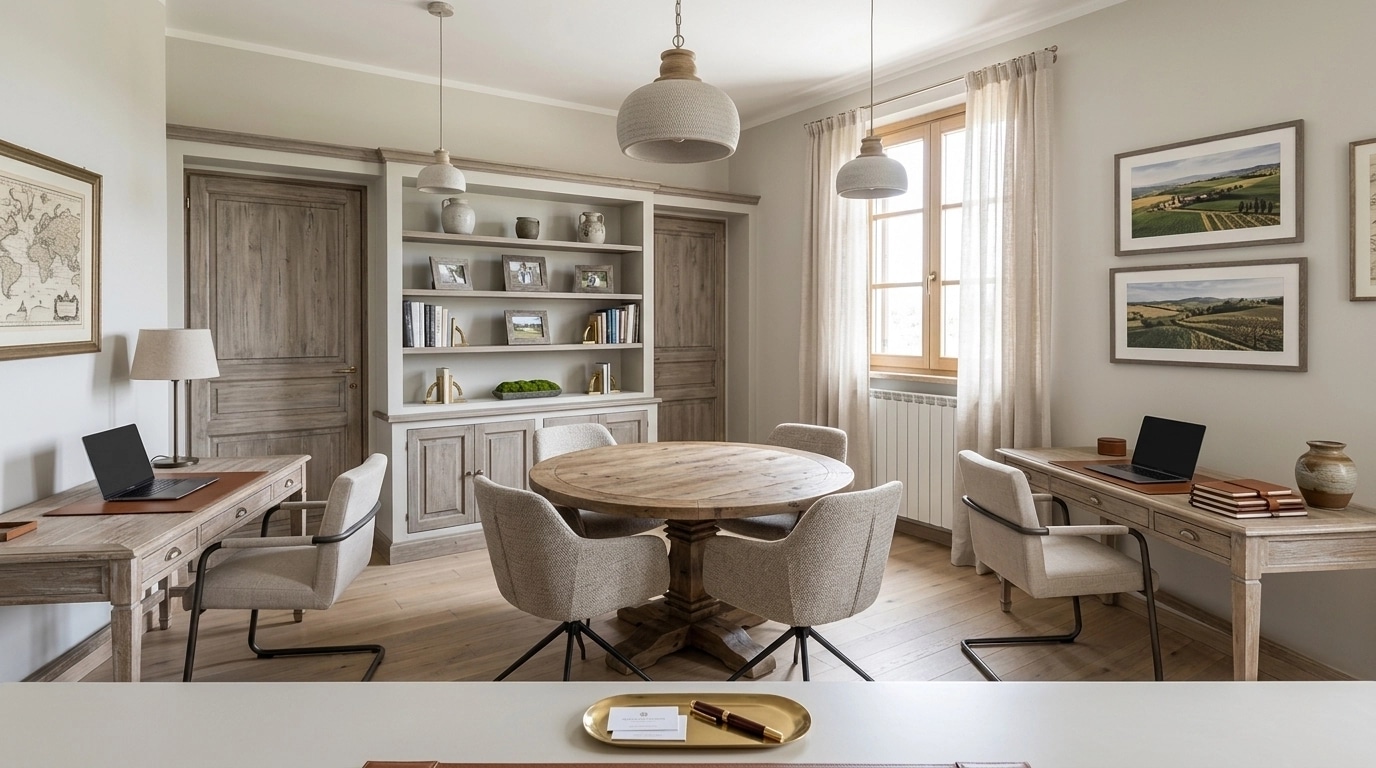Interior design in Modern Farmhouse style — office_space by GenRoom AI