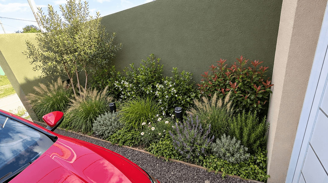 Design del paesaggio in stile Minimalist Yard — Giardino di GenRoom AI