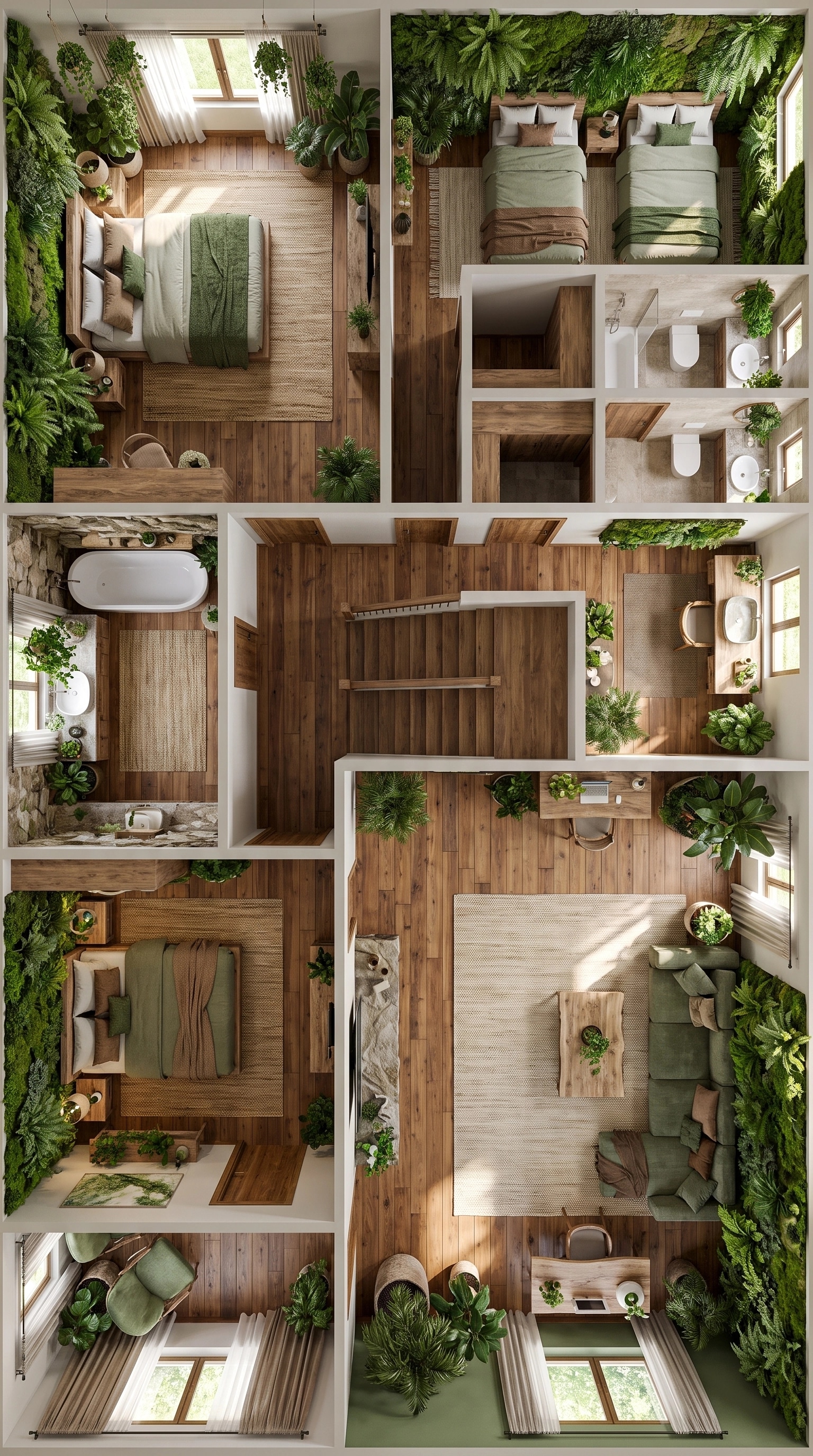 Interior design in Biophilic style — Living Room by GenRoom AI