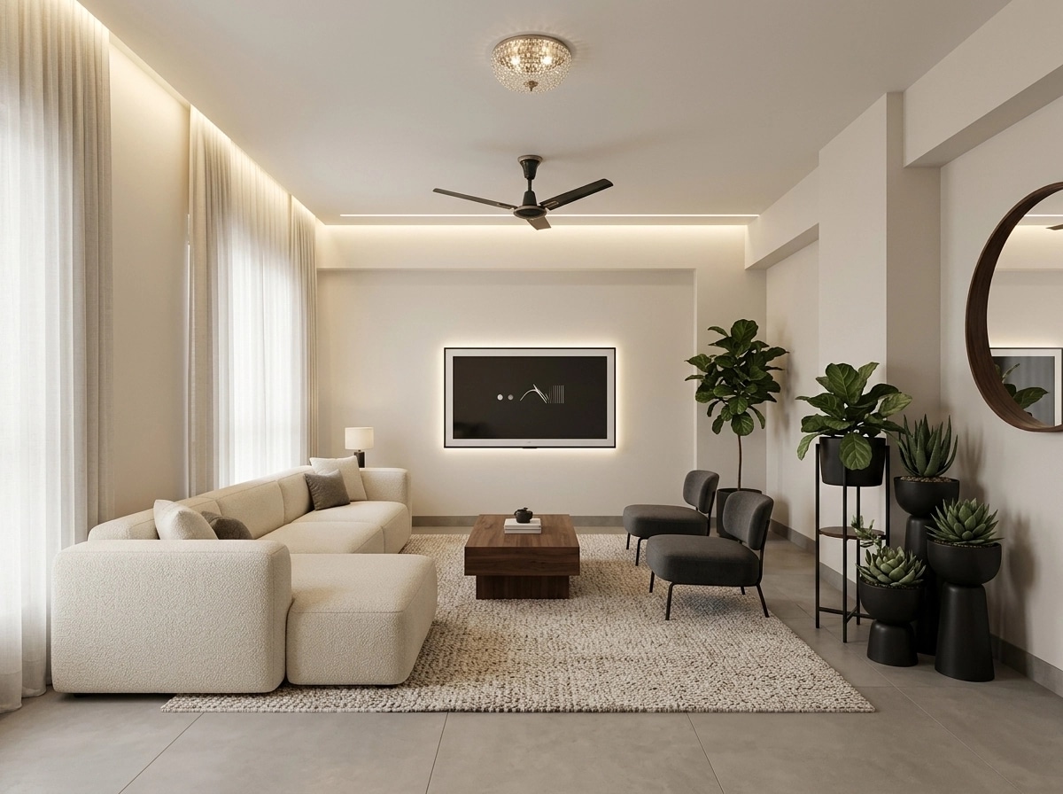 Minimalism Living Room design — interior photo by GenRoom AI