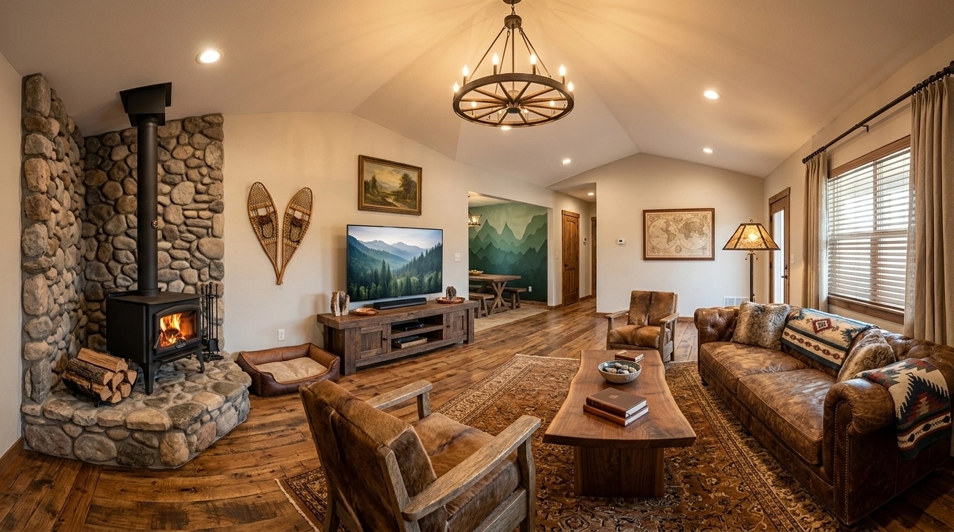 Design de interiores em estilo Rustic — Sala de Estar por GenRoom AI