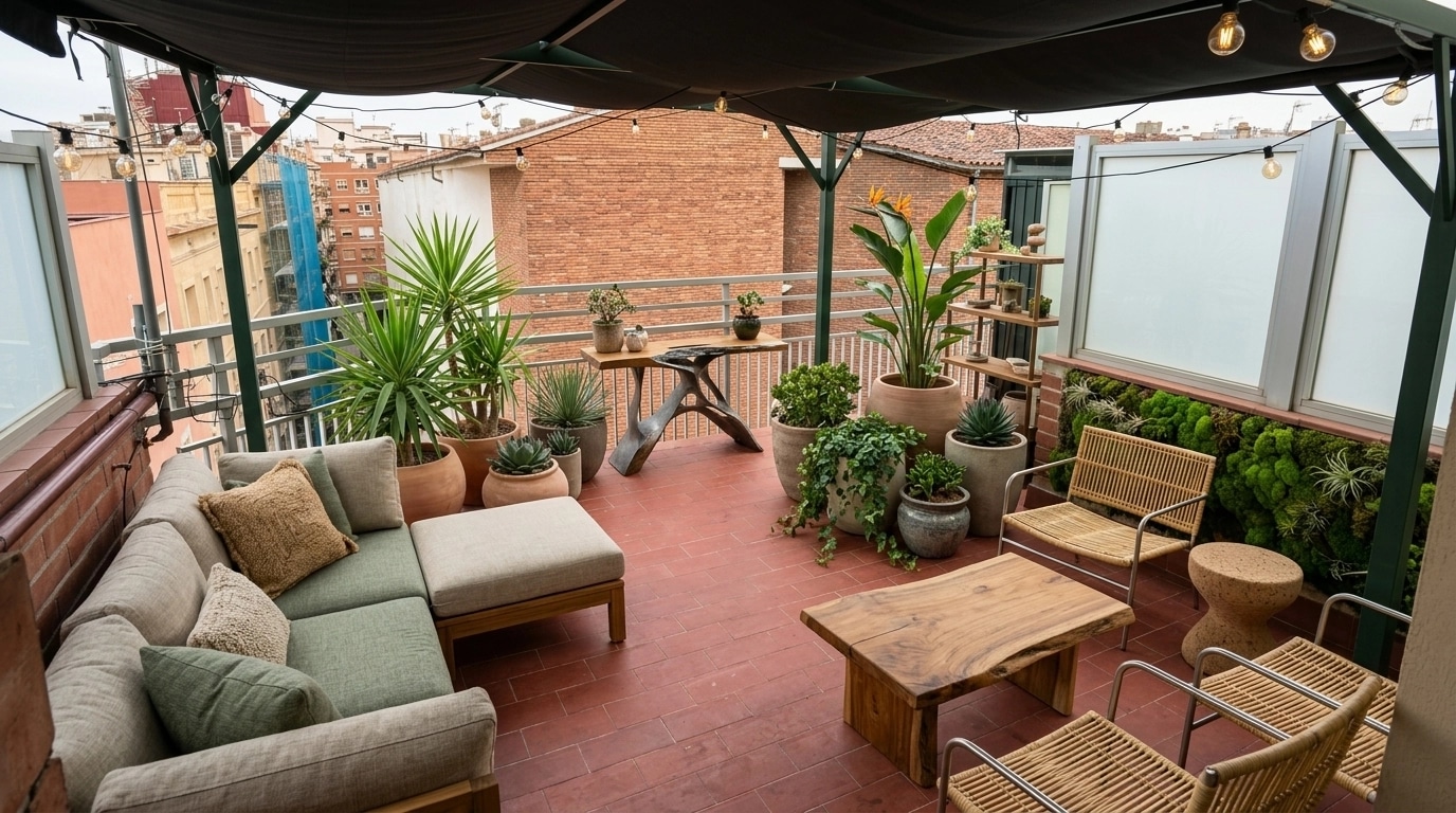 Interior design in Biophilic style — terrace by GenRoom AI