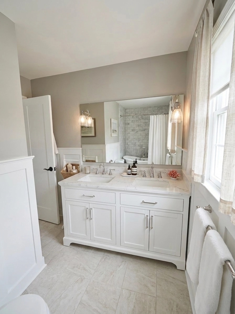 Interior design in Coastal / Hamptons style — Bathroom by GenRoom AI