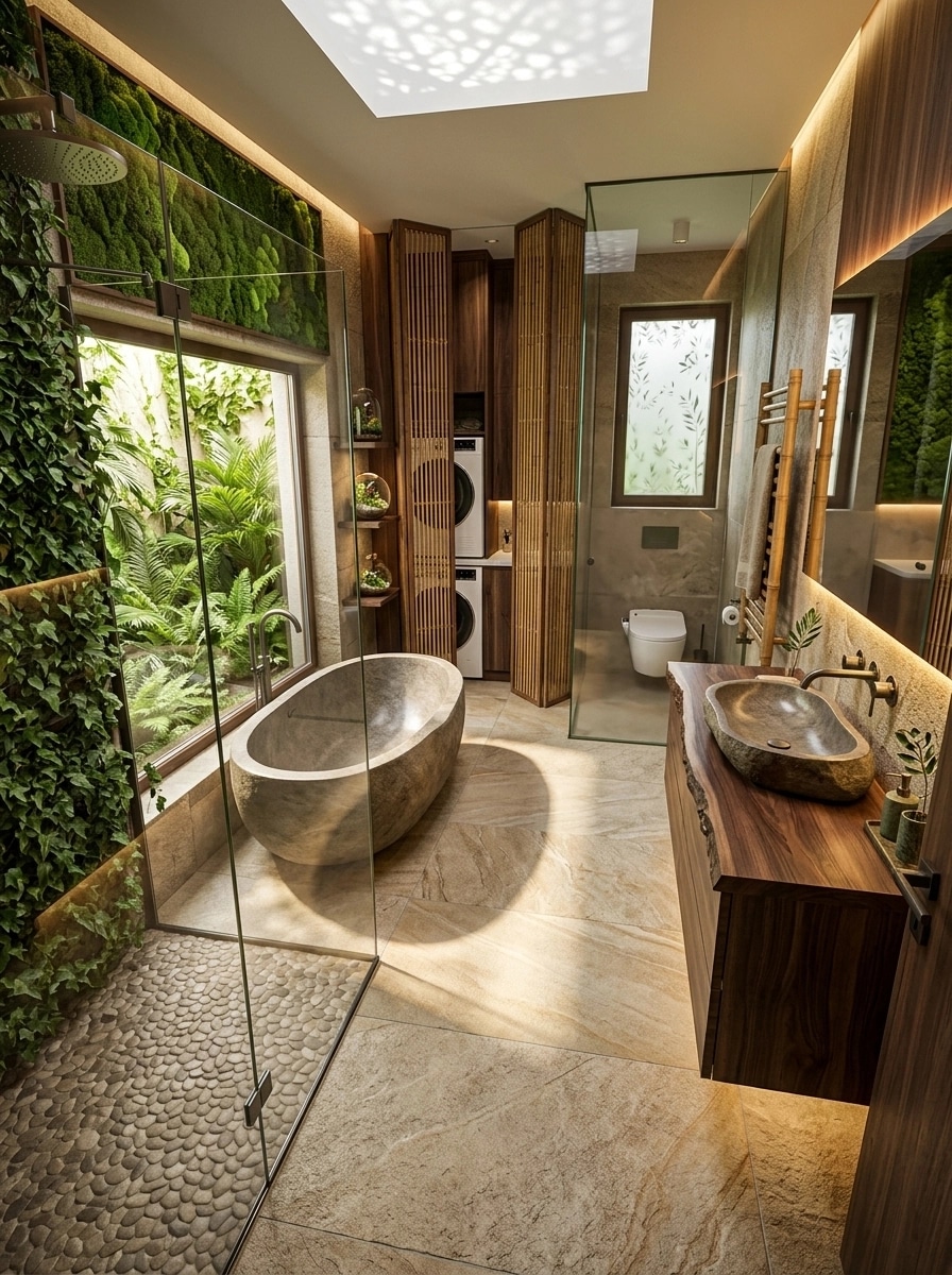 Interior design in Biophilic style — Bathroom by GenRoom AI