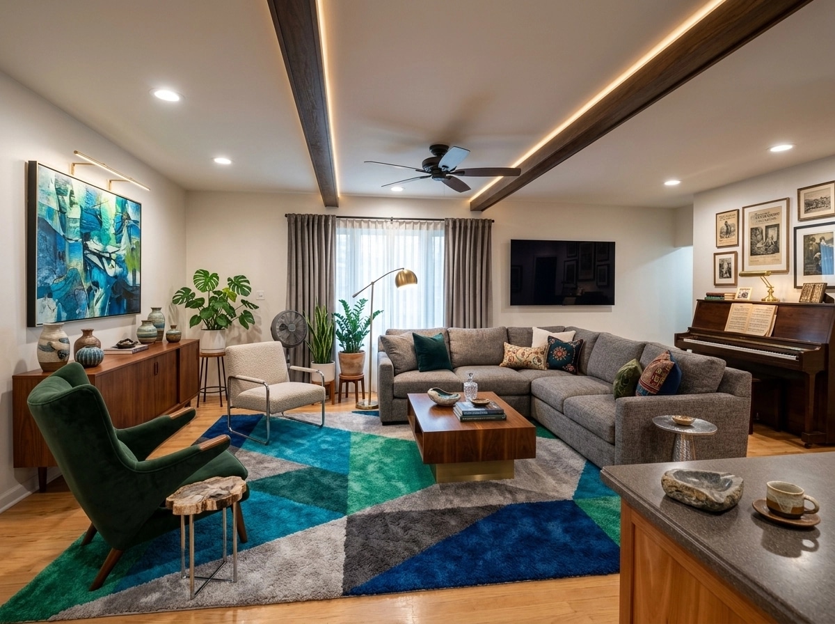 Interior design in Eclectic style — Living Room by GenRoom AI
