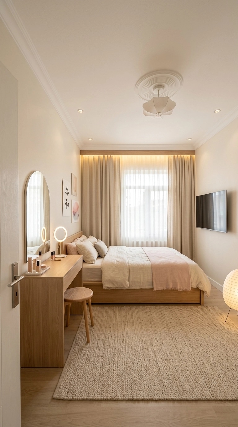 Japandi Chambre design — interior photo by GenRoom AI