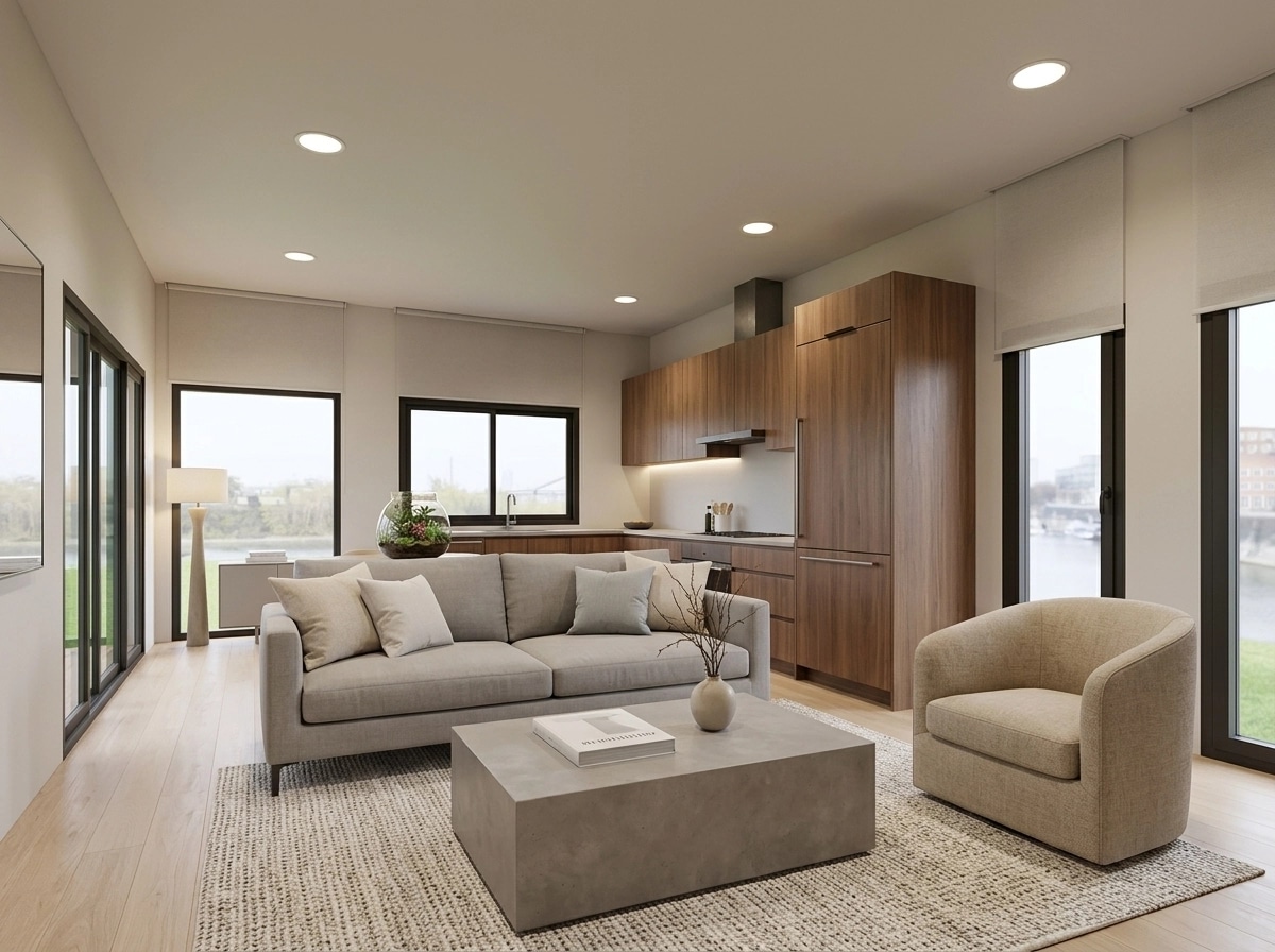 Minimalism Living Room design — interior photo by GenRoom AI