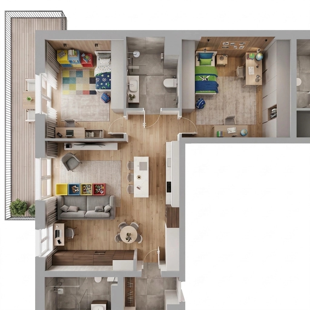 Interior design in Contemporary style — Living Room by GenRoom AI