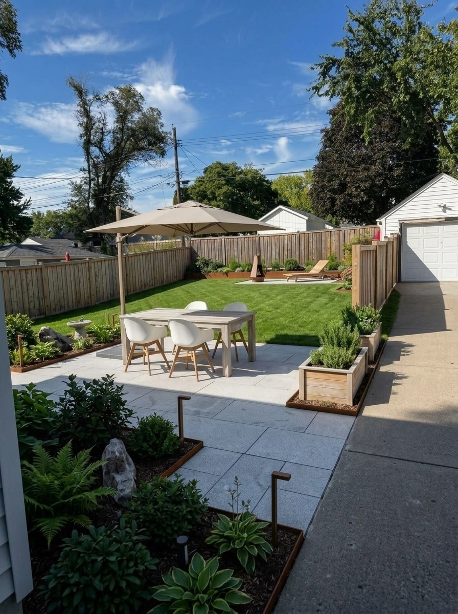 Landscape design in Scandinavian Garden style — Yard by GenRoom AI