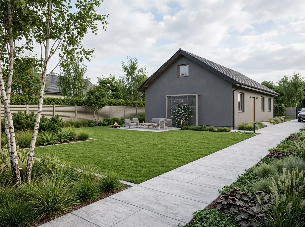 Landscape design in Scandinavian Garden style — Yard by GenRoom AI