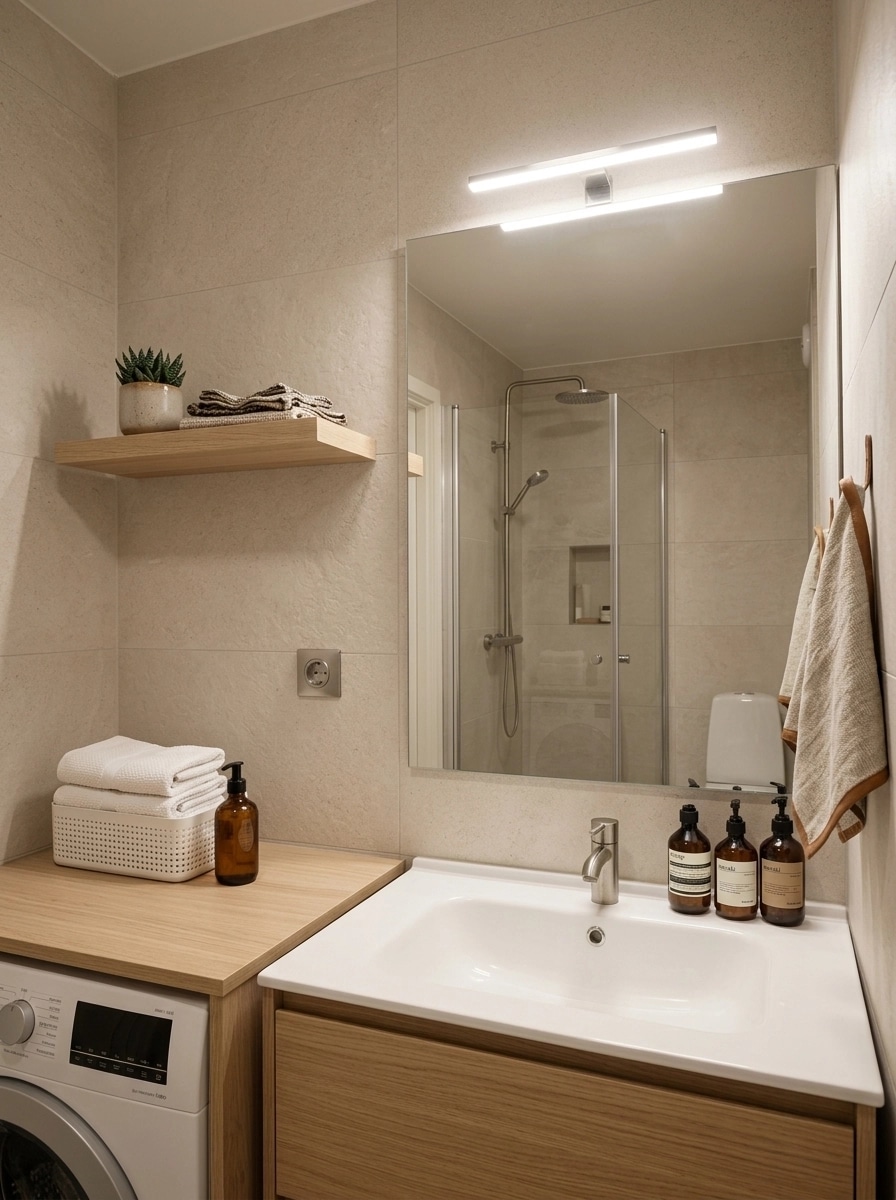 Bathroom interior in Scandinavian style — photo by GenRoom AI