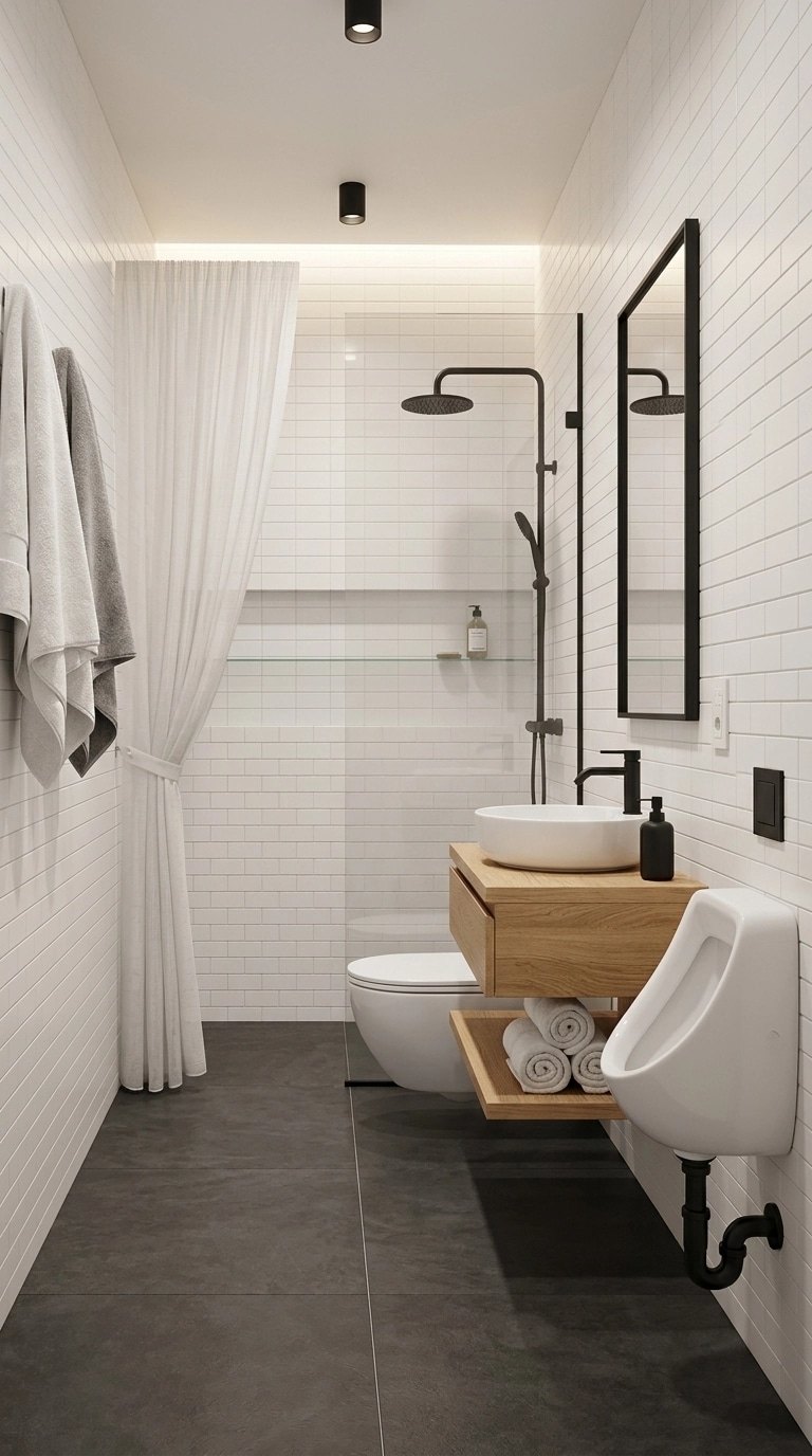 Bathroom interior in Minimalism style — photo by GenRoom AI