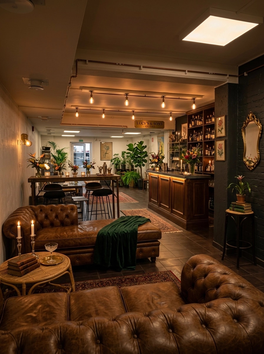 Interior design in Loft / Industrial style — bar by GenRoom AI