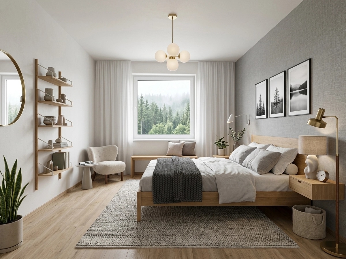 Scandinavian Bedroom design — interior photo by GenRoom AI
