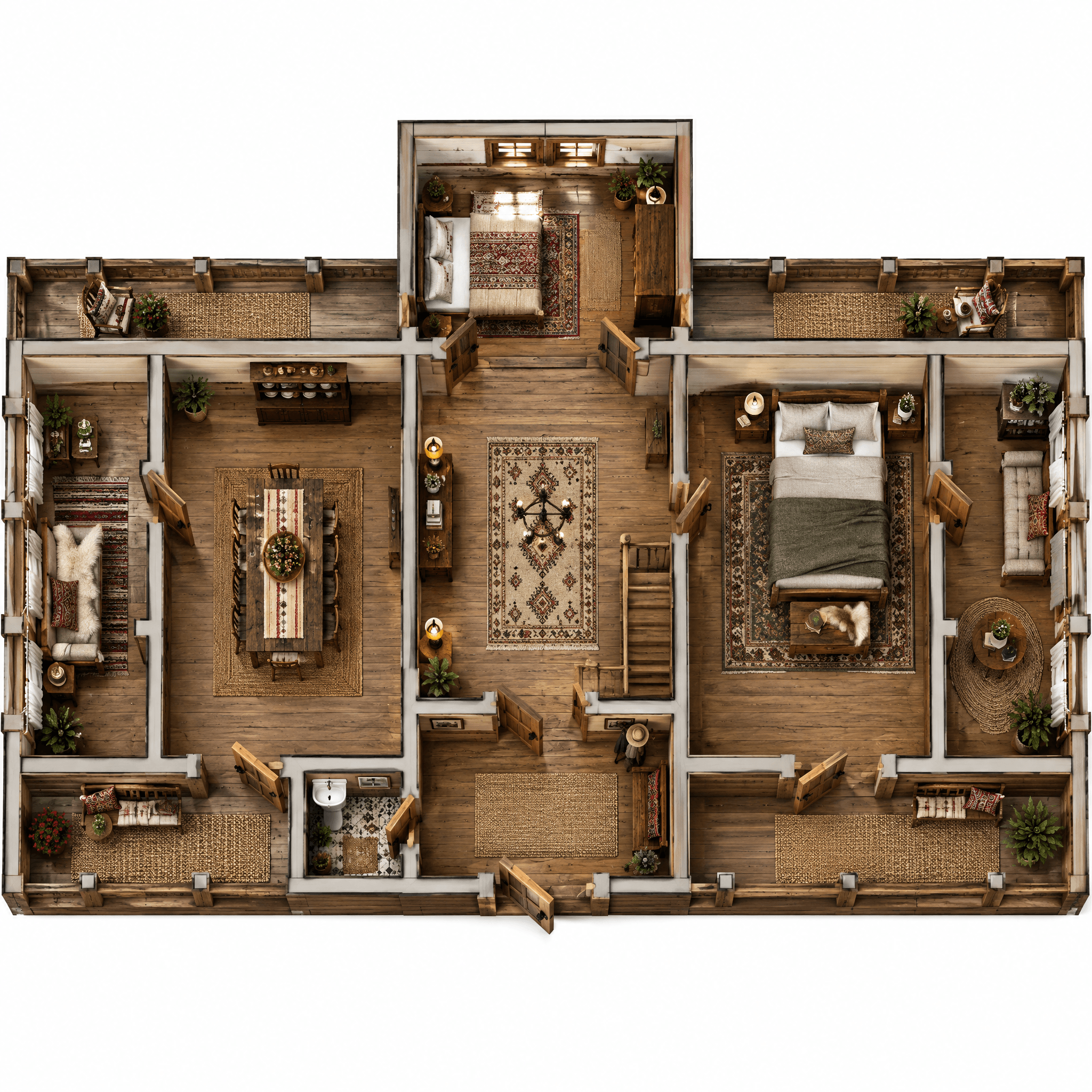 Rustic Living Room design — interior photo by GenRoom AI