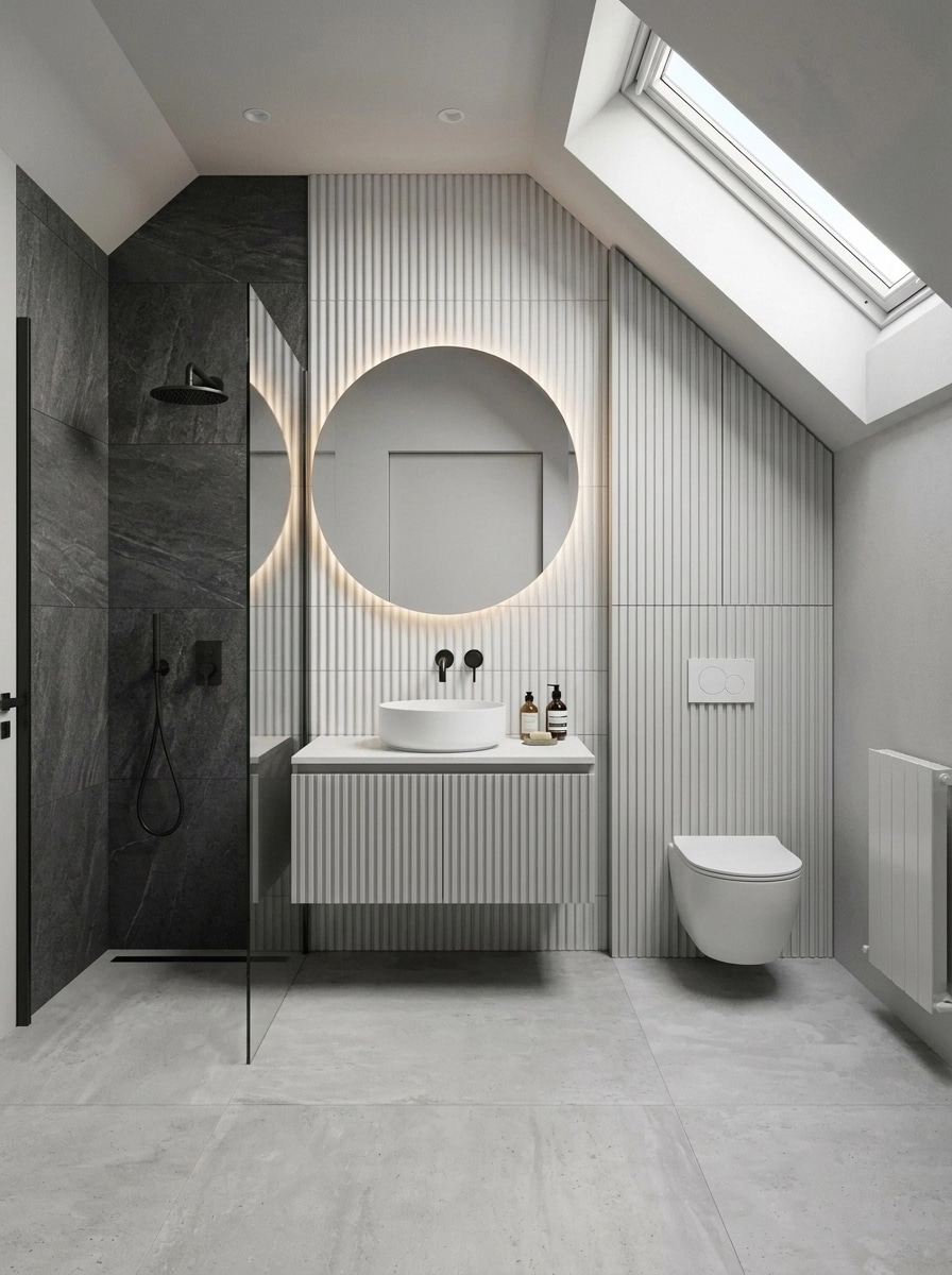 Bathroom interior in Minimalism style — photo by GenRoom AI