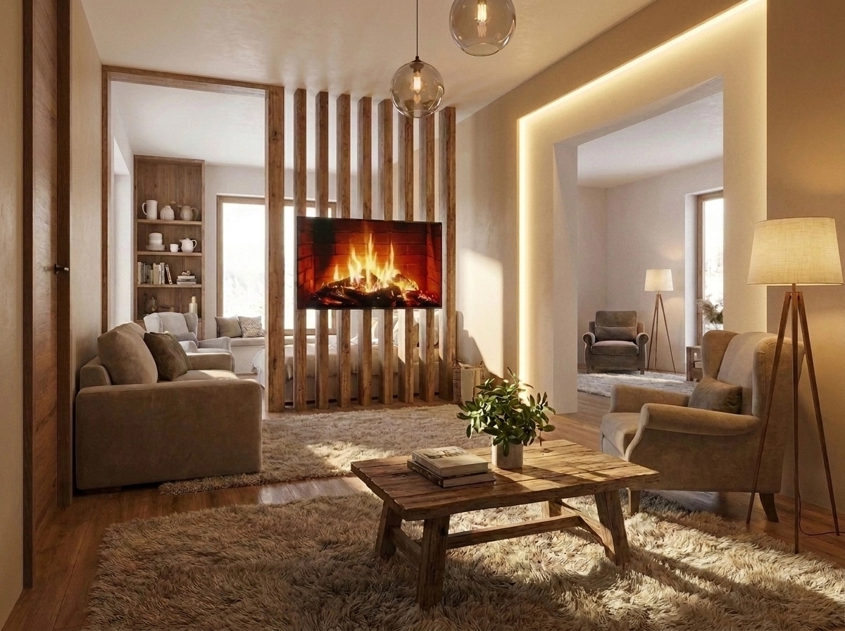 Интерьер дизайны Coastal / Hamptons стилінде — GenRoom AI жасаған Қонақ бөлме