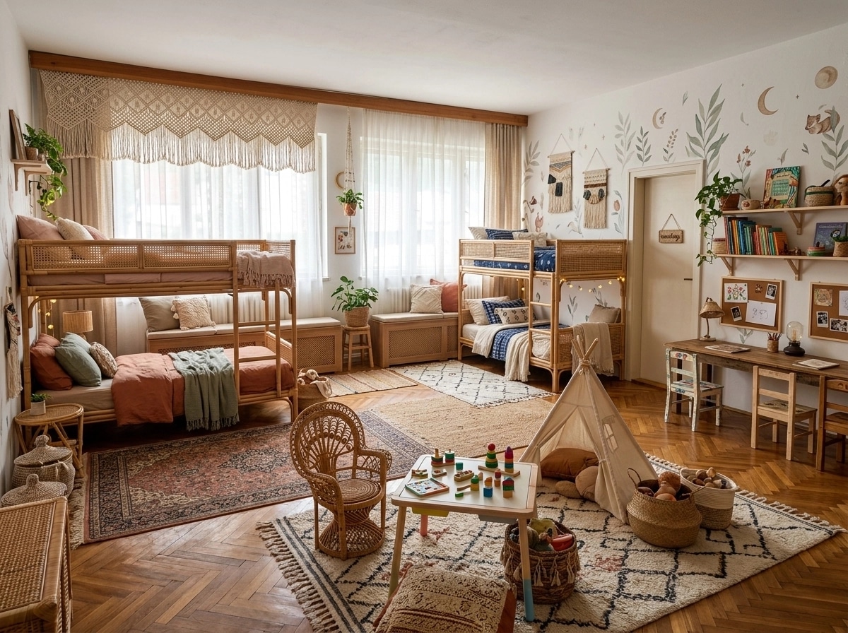 Interior design in Bohemian style — Kids Room by GenRoom AI