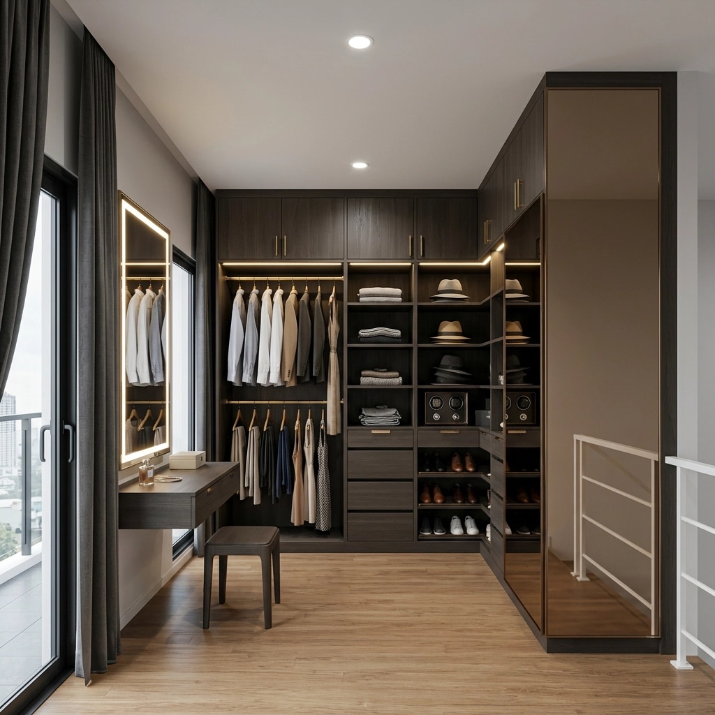 Interior design in Minimalism style — wardrobe by GenRoom AI