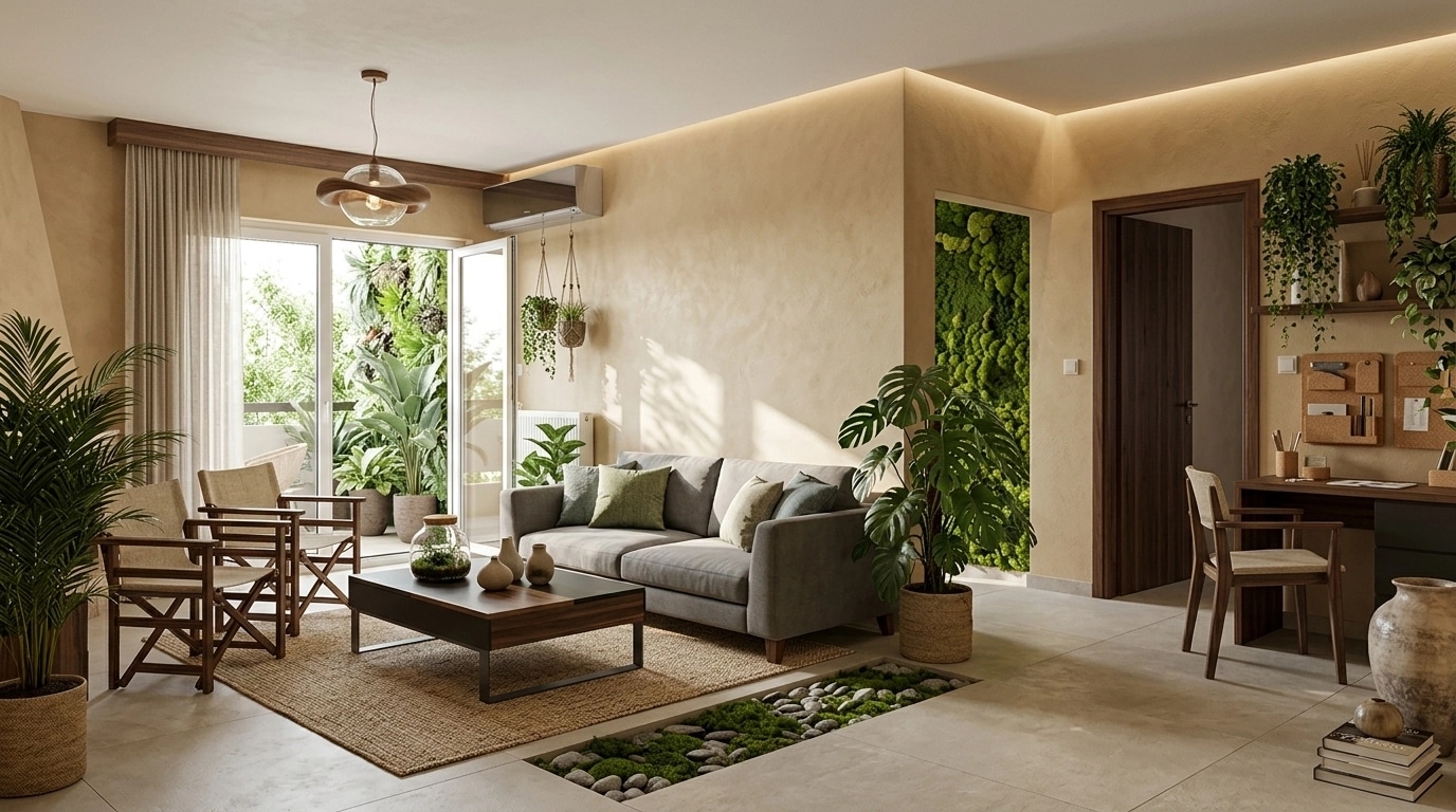 Interior design in Biophilic style — Living Room by GenRoom AI