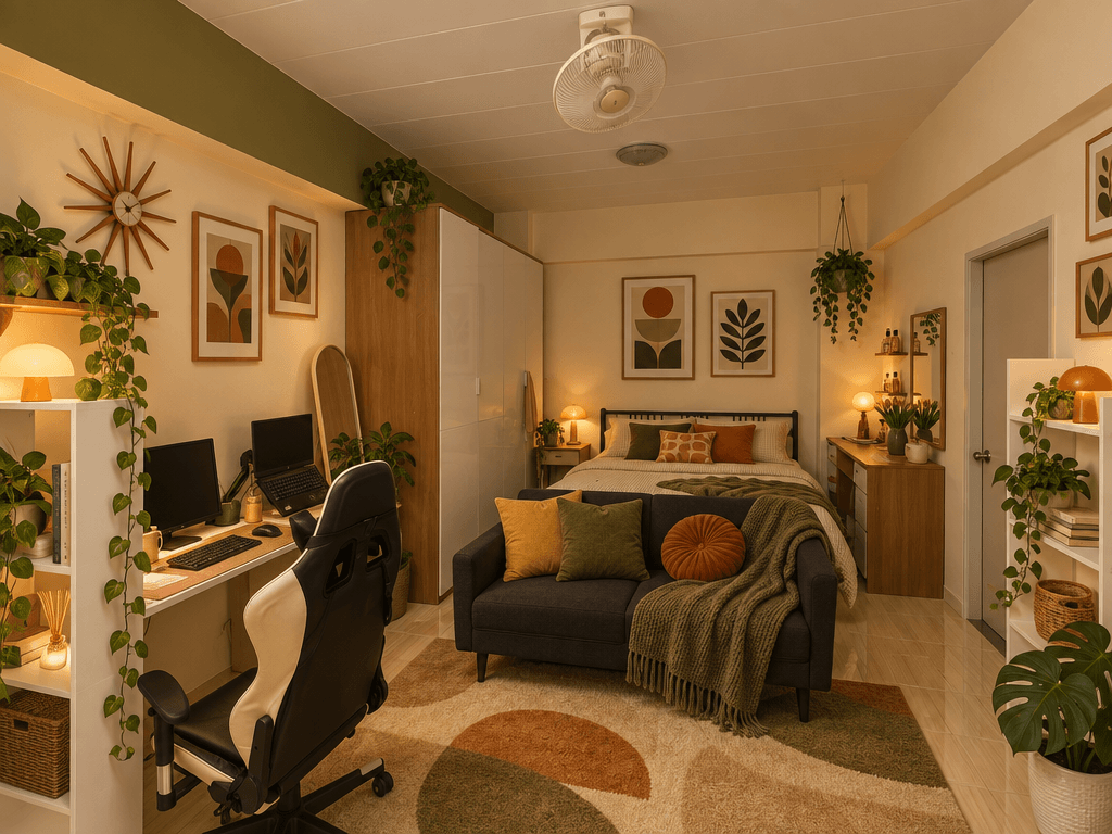 Mid-Century Modern Bedroom design — interior photo by GenRoom AI