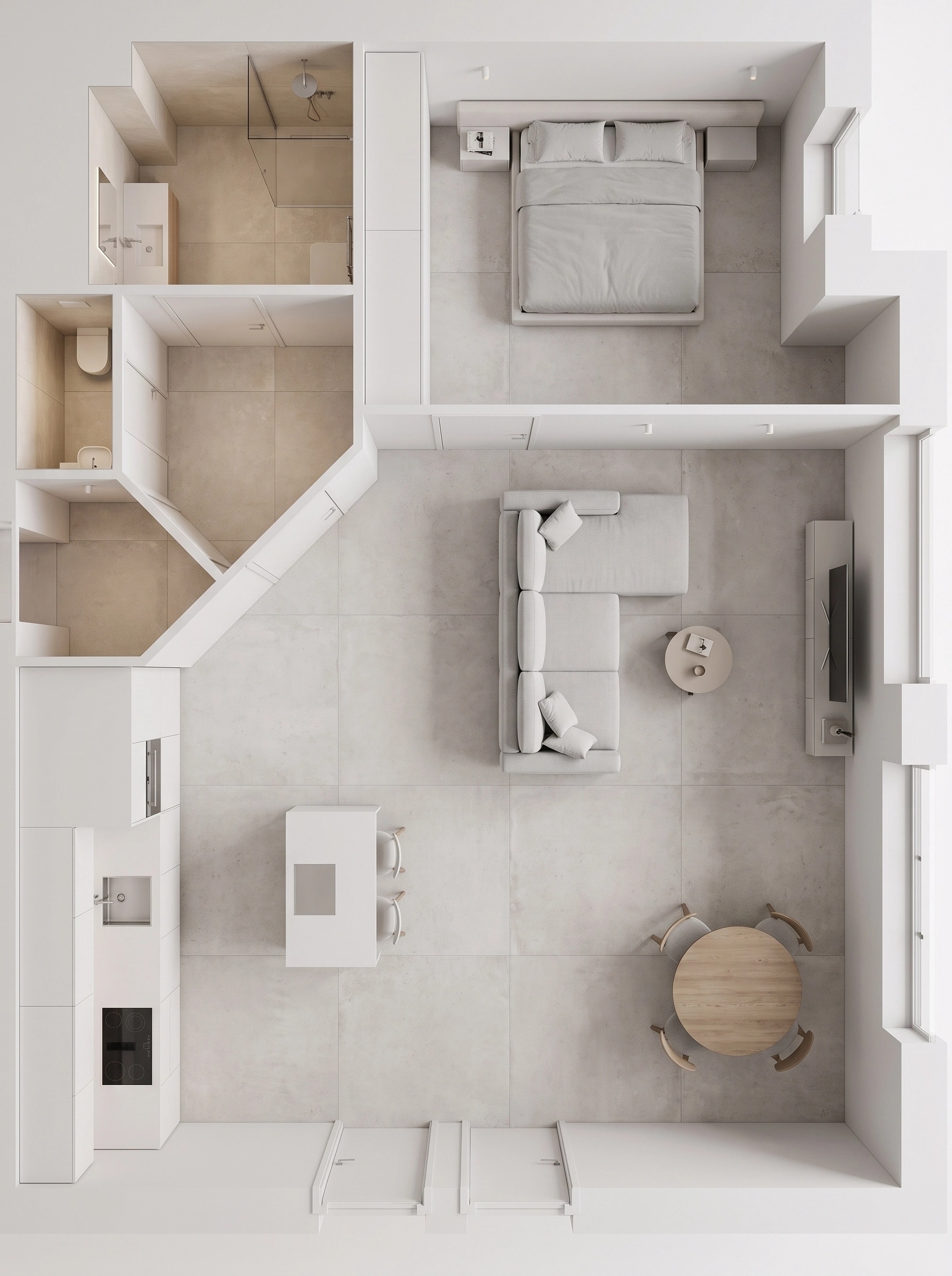 Minimalism Living Room design — interior photo by GenRoom AI