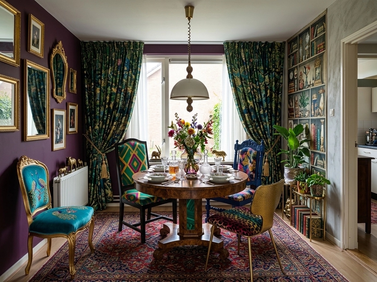 Interior design in Maximalist style — dining_room by GenRoom AI