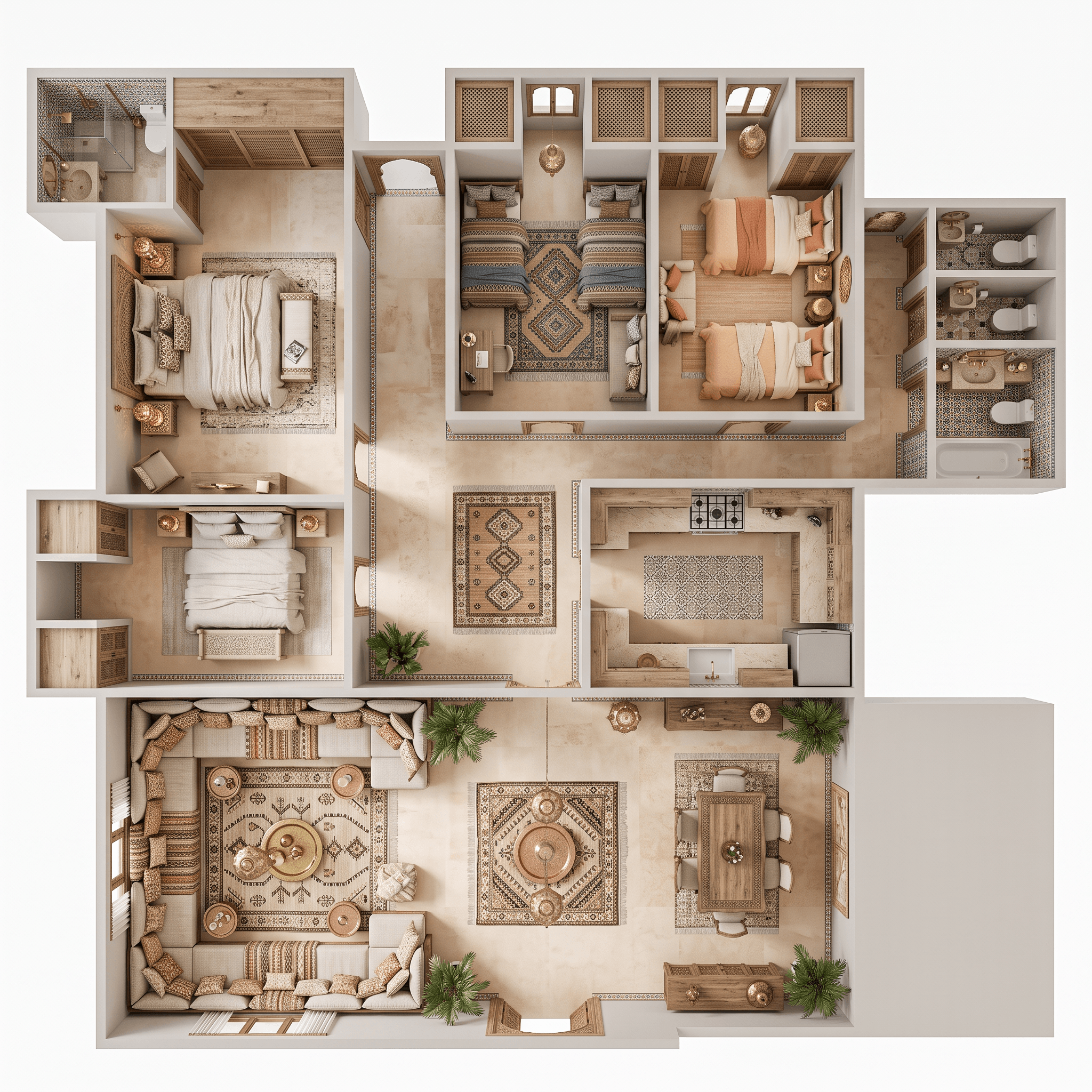 Interior design in Arabian / Moroccan style — Living Room by GenRoom AI