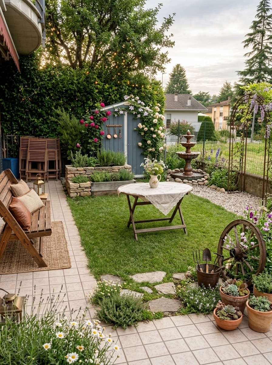Country Rustic Garden Yard design — yard photo by GenRoom AI