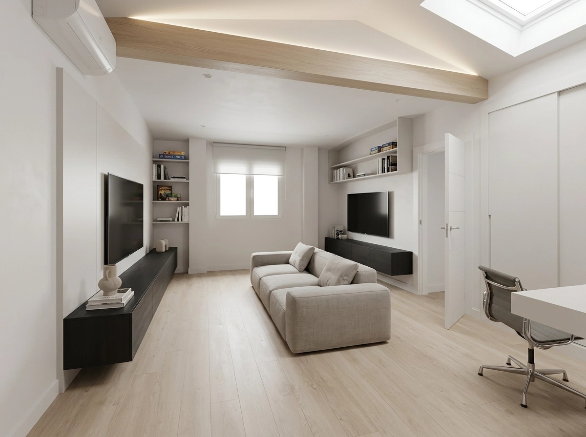 Interior design in Minimalism style — attic by GenRoom AI