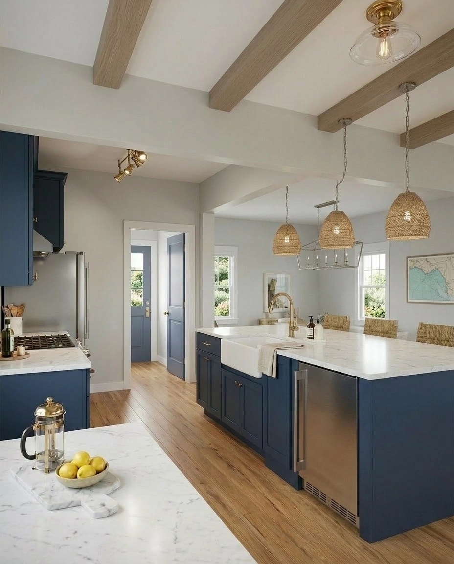 Interior design in Coastal / Hamptons style — Kitchen by GenRoom AI