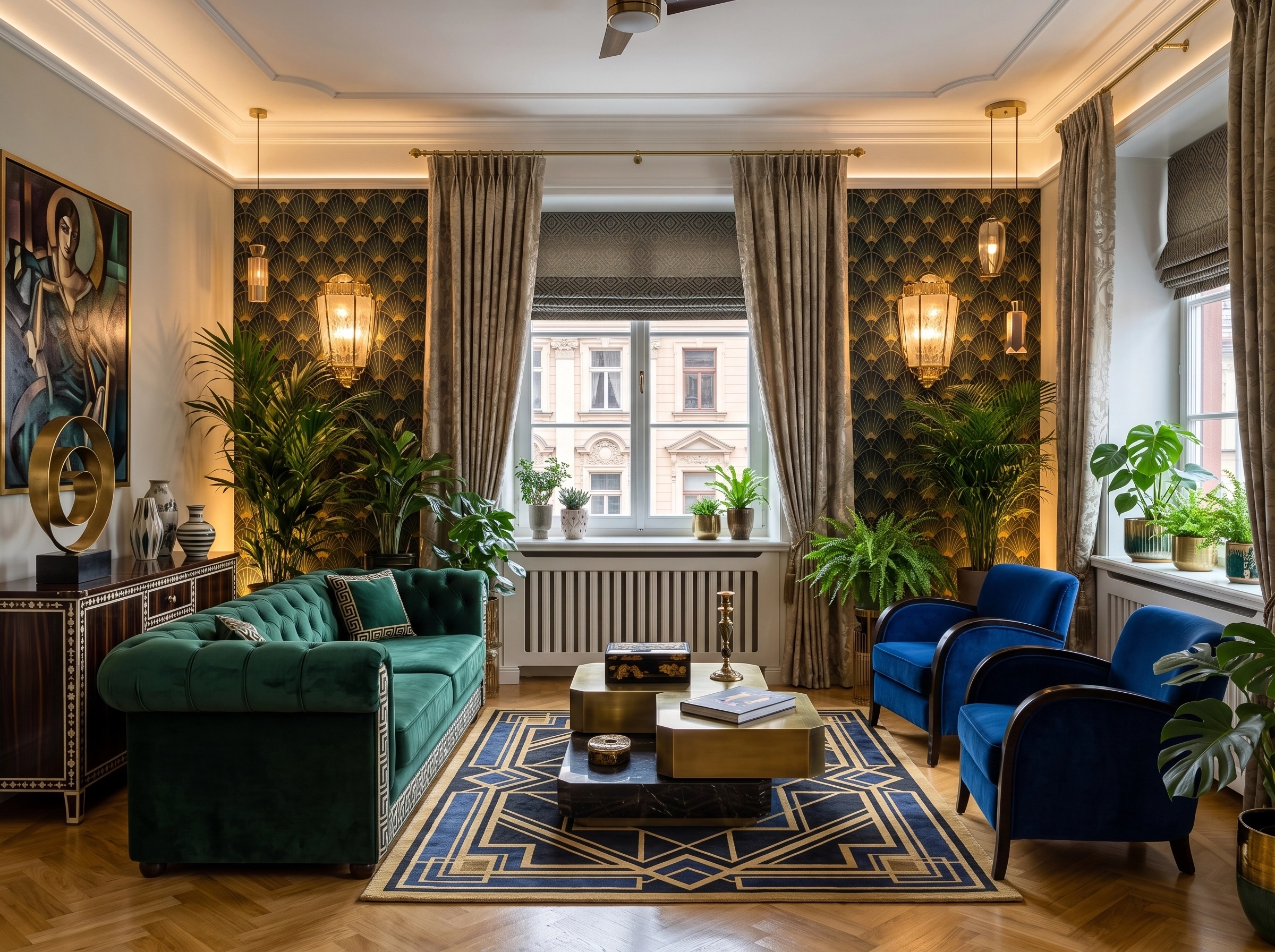 Art Deco Living Room design — interior photo by GenRoom AI