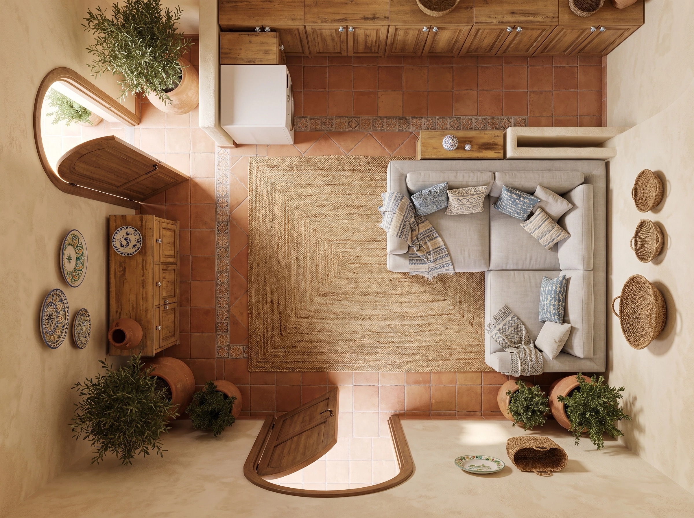 Diseño de interiores en estilo Mediterranean — Salón por GenRoom AI