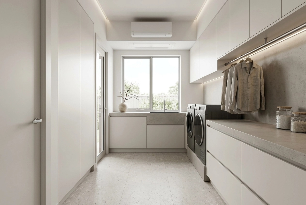 Interior design in Minimalism style — laundry by GenRoom AI