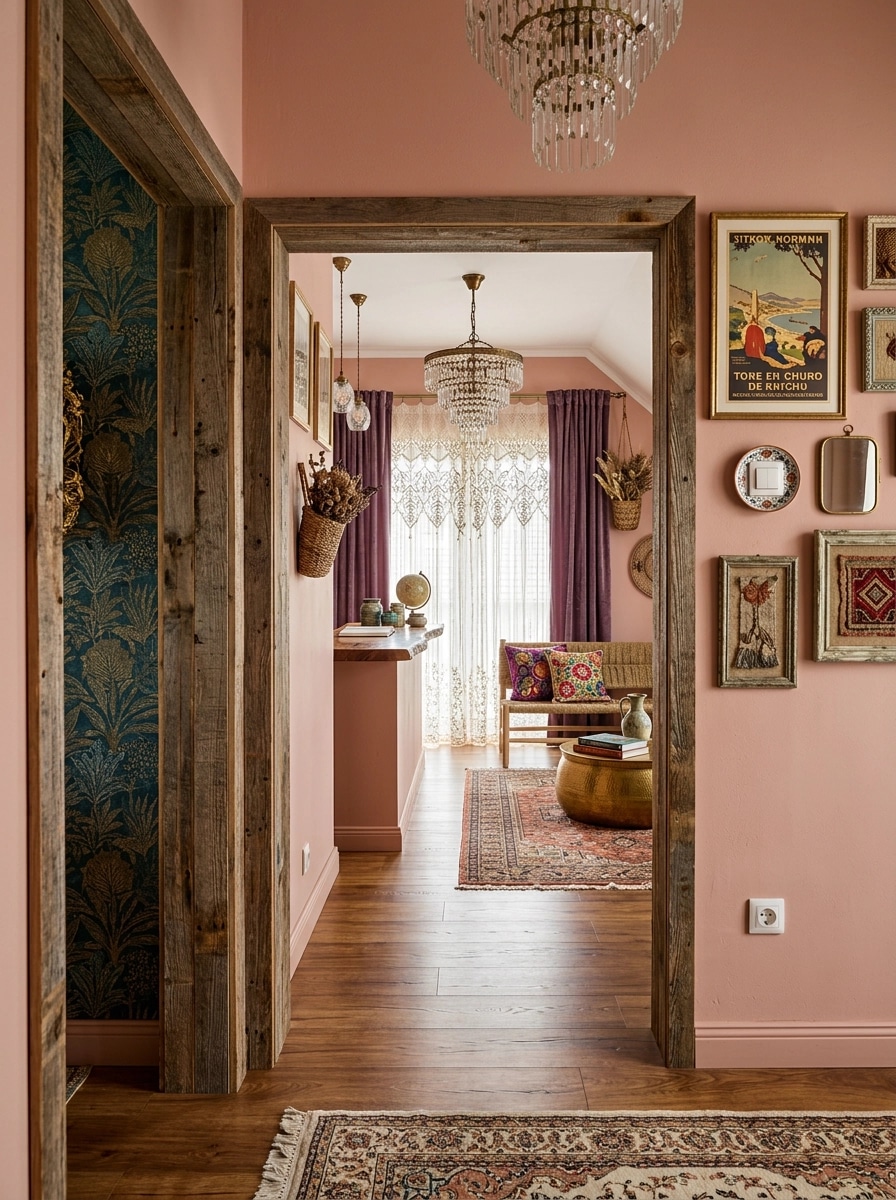 Interior design in Bohemian style — lobby by GenRoom AI