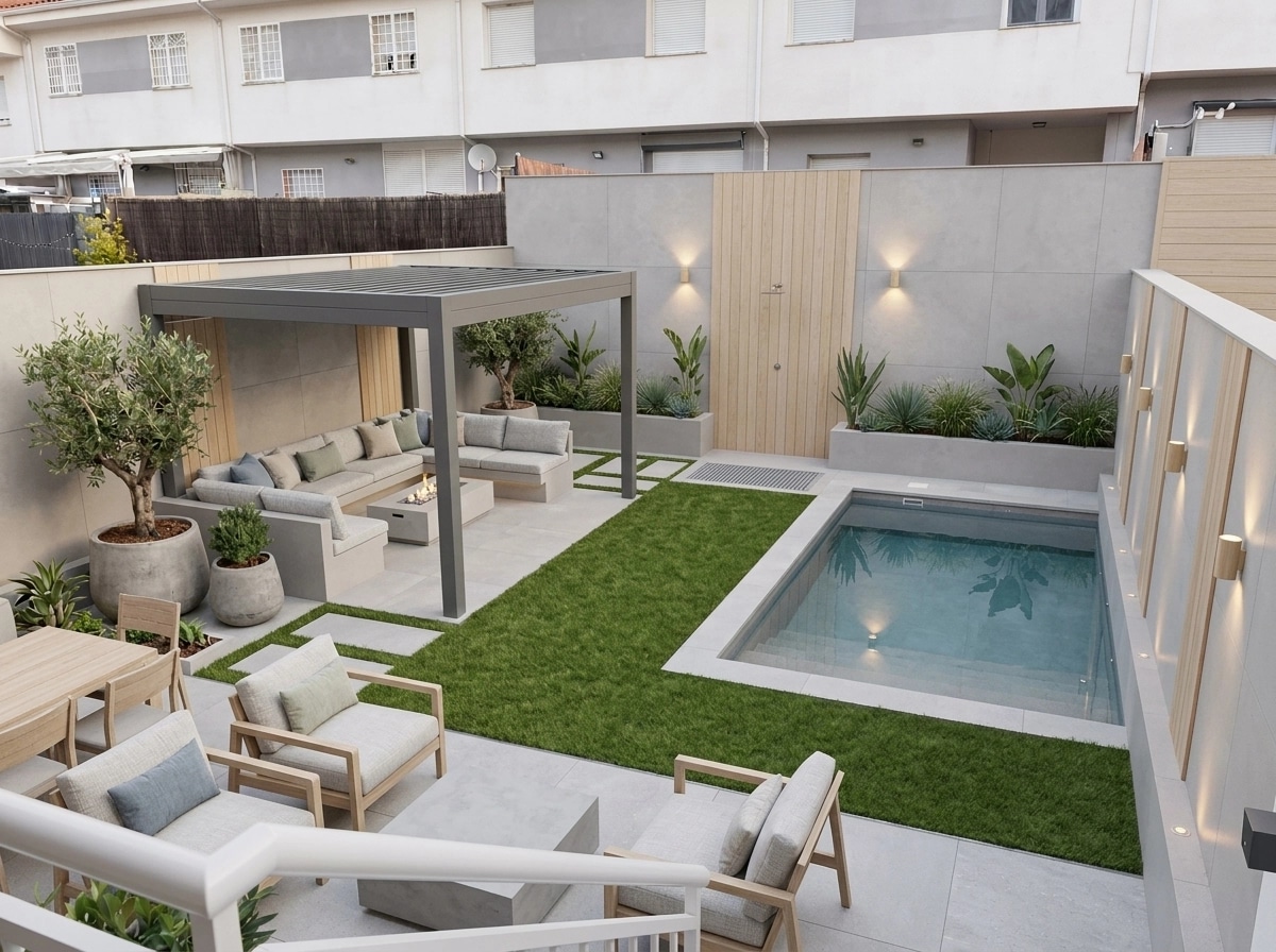 Landscape design in Scandinavian Garden style — Yard by GenRoom AI